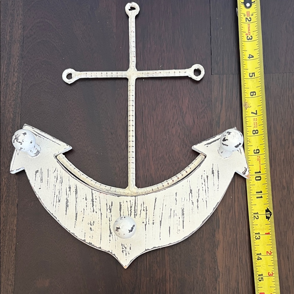 Rustic White Anchor Wall Decor
